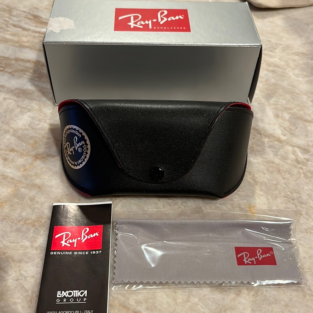 Ray-ban Luxottica Sunglasses Case, box, papers and lens cloth
